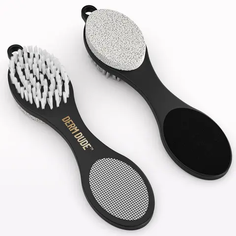 DermDude Foot File & Heel Repair Tool - 4-in-1 Solution for Dry Cracked Feet, Pedi Replacement Roller, Nail Art, Manicure, Nail Care