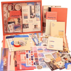 348 Pcs Scrapbooking Supplies Kit, Vintage Aesthetic Scrapbook Kit for Bullet Junk Journal, Stationery, A6 Grid Notebook, DIY Journaling Supplies, Birthday Craft Gift for Teen Girl Kid Women