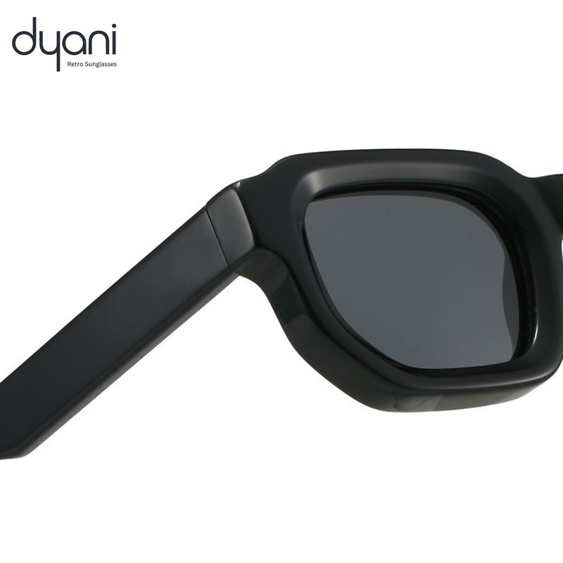 Dyoni The Royce Retro Sunglasses - Chunky Square Frame with Sculpted Edges & Tinted Lenses for Unisex Comfort
