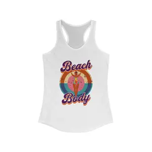 Beach Body Racerback Tank, Summer Workout Top, Beach Day Outfit, Fitness Apparel, Gift for Her, Casual Wear