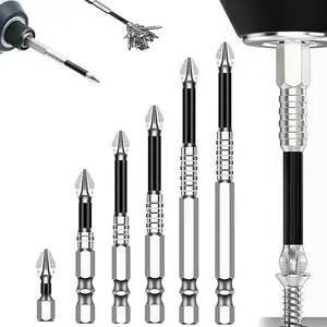 Impact-Resistant and Non-Slip Bit,Impact Driver Bit Set,Titanium Alloy Impact Non-Slip Cross Head,High Magnetic Screwdriver Drill Bit