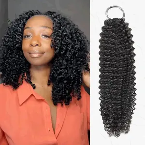 Water Wave Crochet Hair Natural Black Machine Made Feather Human Hair Extension