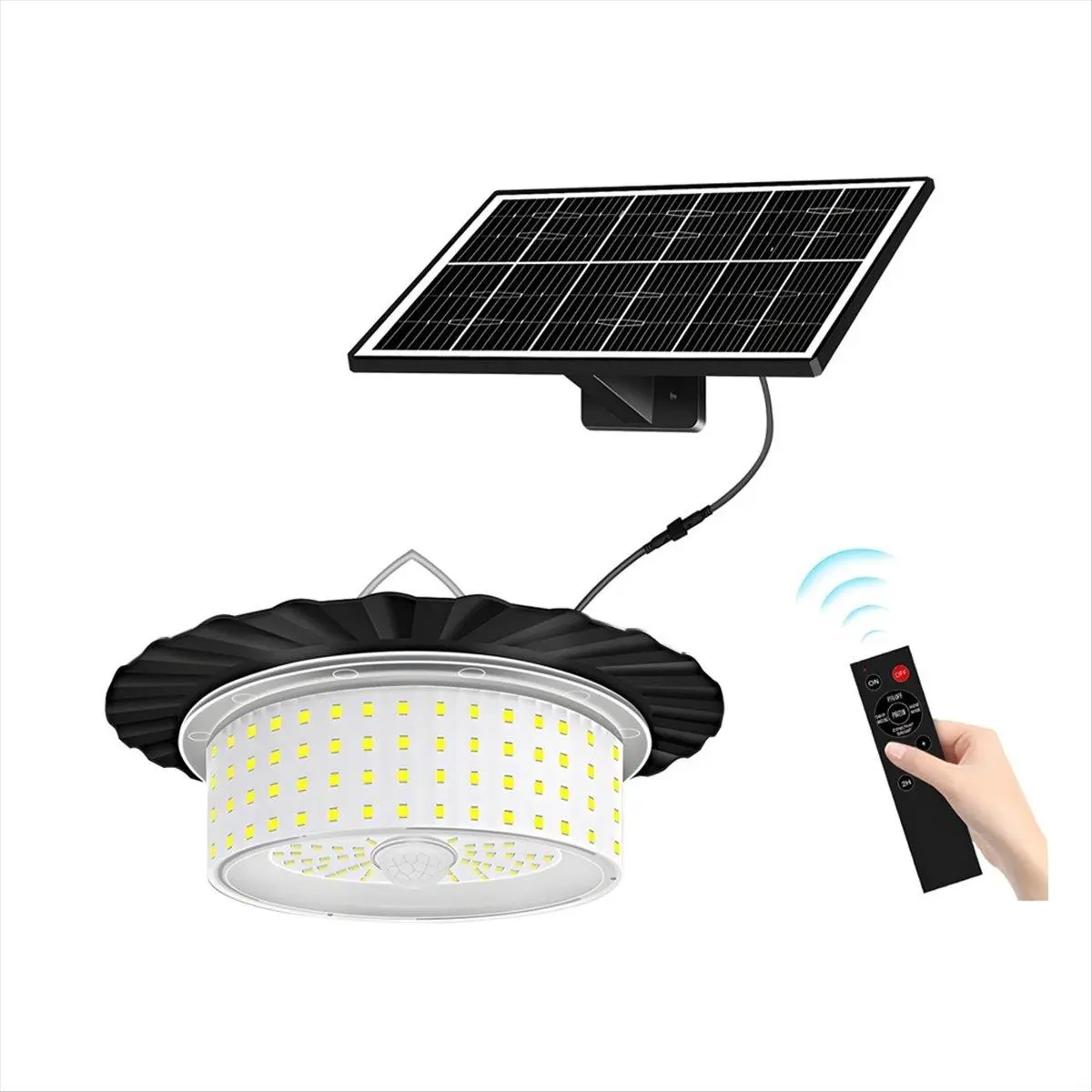 244-LED Solar Pendant Light with Moving Sensor, Solar Shed Light, Light Outdoor Solar Powered Motion Sensor Shed Light