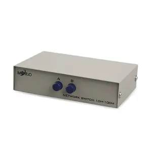 2 Port RJ45 Network Sharing Switch 2 In 1 Out Ethernet LAN Port Splitter Device