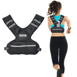 VEVOR Adjustable Weighted Vest,  20-32lb Weight Vest with 6 Ironsand Weights and  Reflective Stripe, Body Weight Vest Exercise Set for Men Women, Workout Equipment for Strength Training Running Jogging