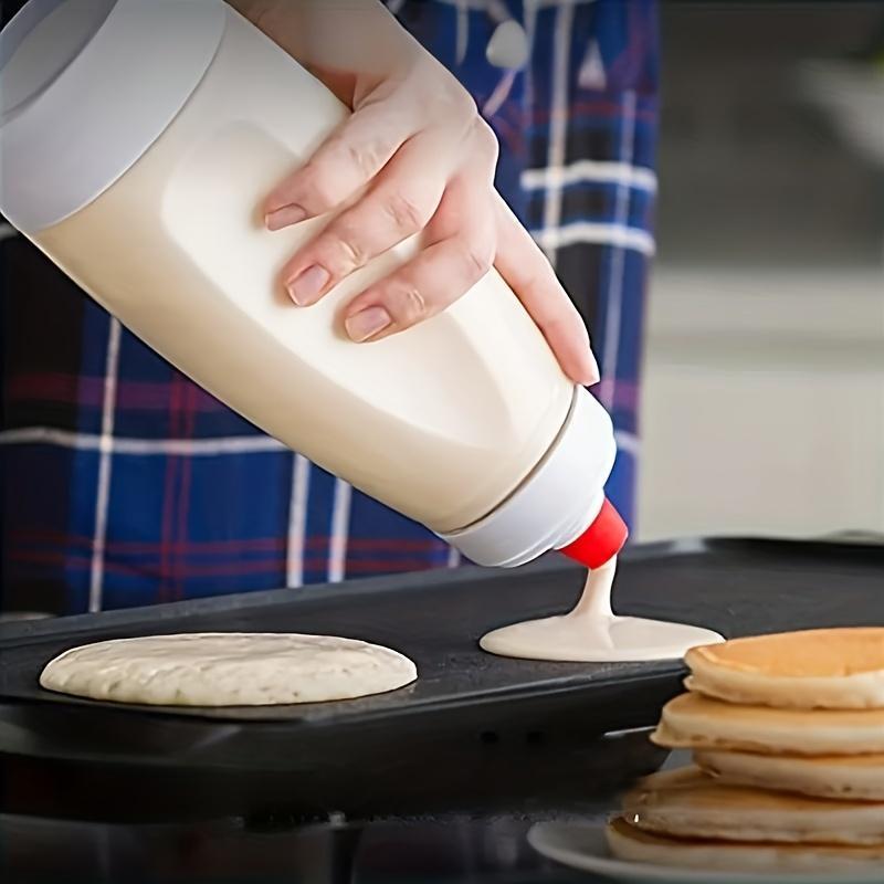 Pancake Batter Dispenser Bottle, 1 Count Pancake Mix Dispenser Bottle with Stirring Ball, Baking Utensils for Pancake, Cupcake, Waffle, Cake