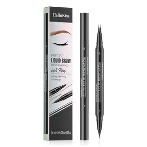 2 in 1 Eyebrow Pen with Hair-Like Strokes & Grooming Brush, Long Lasting Natural Brow Pencil for Soft or Defined Brows, Easy Makeup Tool for Daily Wear & Christmas Looks