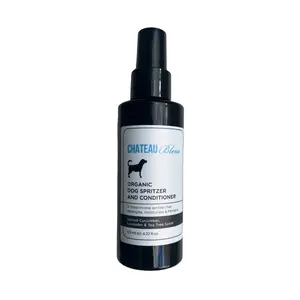 Chateau Bleue Organic Pet Conditioner and Spritz Spray for Skin Disorders and Irritation - Spiced Cucumber, Lavender, and Tea Tree Scented