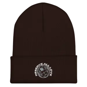 Reserve All Love Brown and White Cuffed Beanie