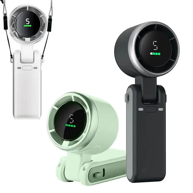 Portable Handheld Turbo Fan, 5 Gear Wind,4000mAh Battery Operated, Up to 10 Working Hours, 3 IN 1 Hand Fan Rechargeable with Air Turbo Tech Cooling Fa