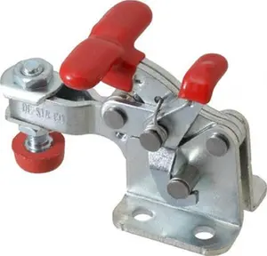 Destaco Manual Hold Down Toggle Clamp - 350lb Holding Capacity, Horizontal Handle, 173° Handle Movement, 92° Bar Opening, U-Bar, Flanged Base, Electro-Plated Zinc Carbon Steel (Model 307-UR), U-Bar Clamp