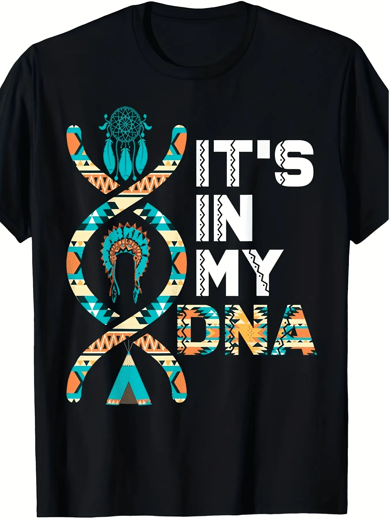 It's In My DNA Native American Heritage T Shirt Indigenous People's Day DNA Double Helix Design Unisex for MenWomenCasualCultural Apparel for Powwows Daily WearHappy Mother Day Shirt for Mom Best Mom Ever Graphic Tee Gift, PLUS SIZE