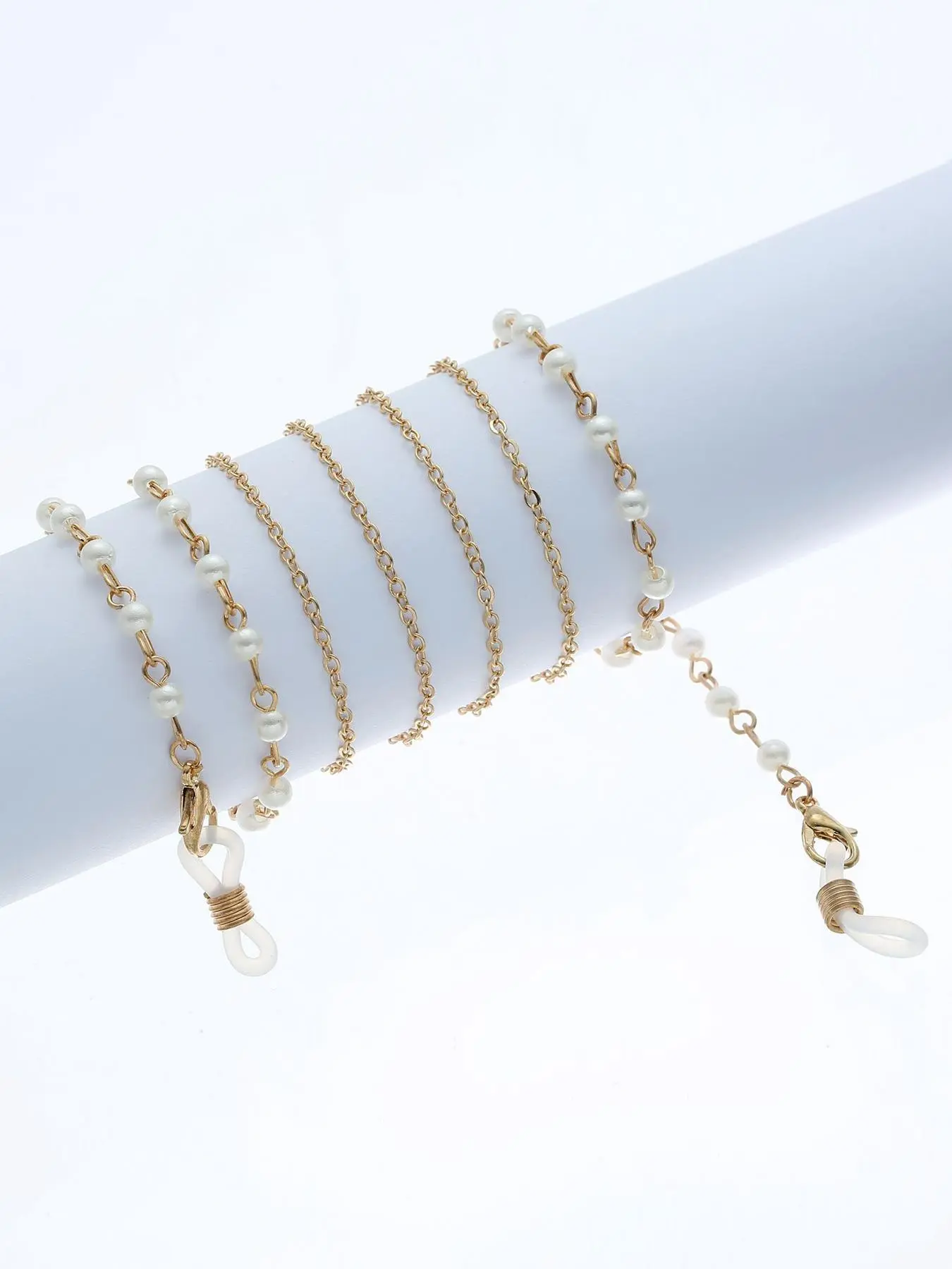 1pc Elegant Beaded Imitation Pearl Eyeglass Chain, Simple Anti-Slip Anti-Lost Glasses Cord, Imitation Pearl Eyewear Strap, Women's Eyewear Accessories