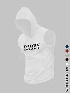 Men's Regular Fit Letter Print Hooded Tank Top, Casual Sleeveless Top for Summer, Men's Clothes for Daily Wear, Tank Tops Workout, Menswear