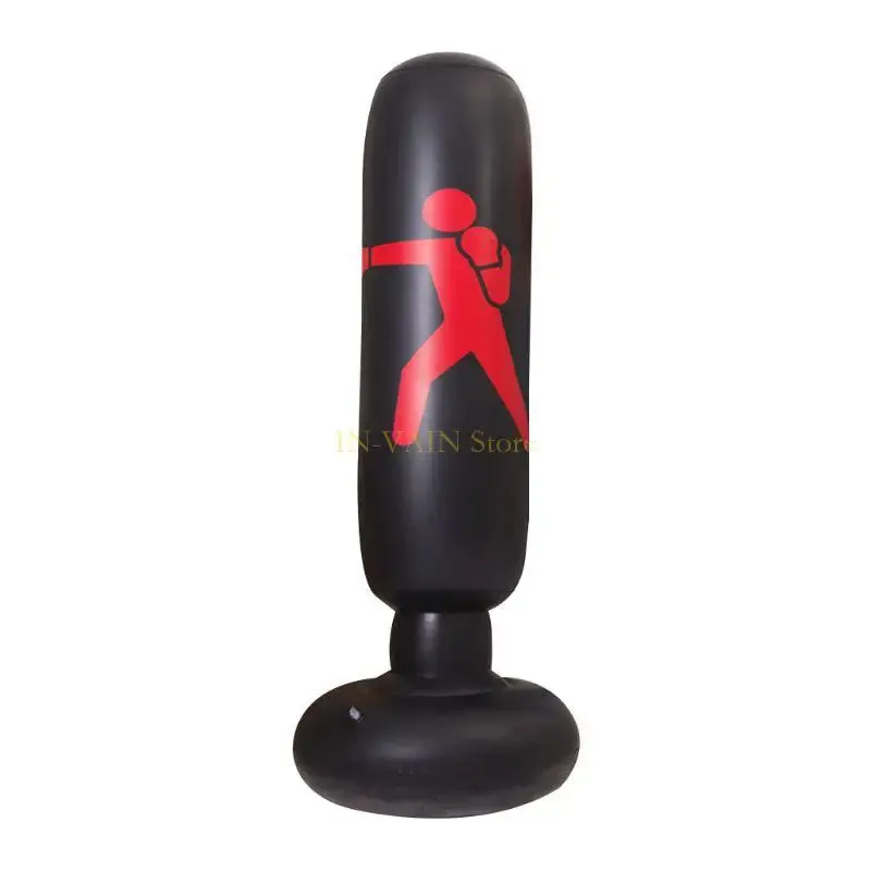 IN-VIN Sports FOB Boxing Fitness Inflatable Punching Bag 160cm Tall Red Target Bag for Kids Adults Karate Taekwondo Training Rugged Vinyl Construction