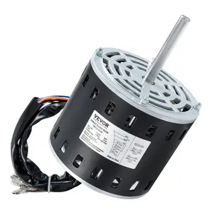 VEVOR 1/2HP Furnace Blower Motor, 208/230V 2.7Amps, 1075RPM 5 Speeds, CW/CCW Rotation, 48 Frame 3.4 Shaft Length, 7.5F/450V Capacitor+ 11 Hold Hoop