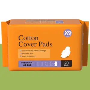 X9 100% Organic Cotton Feminine Pads - 320MM overnight maxi pads Unscented & Chlorine-Free, High Absorbency Leakproof Sanitary Napkins for All Flow Strengths, Ultra-Thin & Skin-Friendly.8HR Odor Control 20Pads .