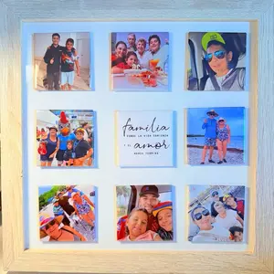 Personalized Square Magnets 9 Pieces 2x2 Family Love Memories Collage Frame for Soulful Keepsakes Decor Photo Display