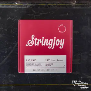 Stringjoy Naturals Medium Gauge (13-56) Phosphor Bronze Acoustic Guitar Strings