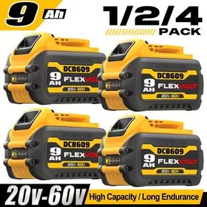 Dewalt 9.0Ah 20V/60V Lithium-ion Battery Pack DCB606 DCB609 DCB612 for Cordless Power Tools Rechargeable High Capacity
