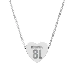 Heated Rivalry Engraved Heart Necklace — '81 ROZANOV'
