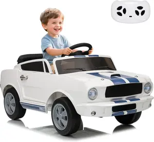 GAOMON 12V Ride on Toys for Toddlers with Remote Control, Kids Electric Vehicle with Safety Belt, 2 Speeds, Headlight, Upgraded Panel,White