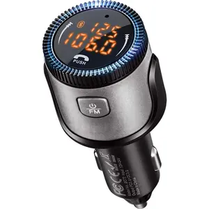 Bluetooth 5.1 FM Transmitter, Wireless Bluetooth Car Adapter with 36W QC 3.0 + PD 3.0 USB C Fast Charger, Car Radio Transmitter, Support Hands-Free Phone Call Siri Voice Assistant
