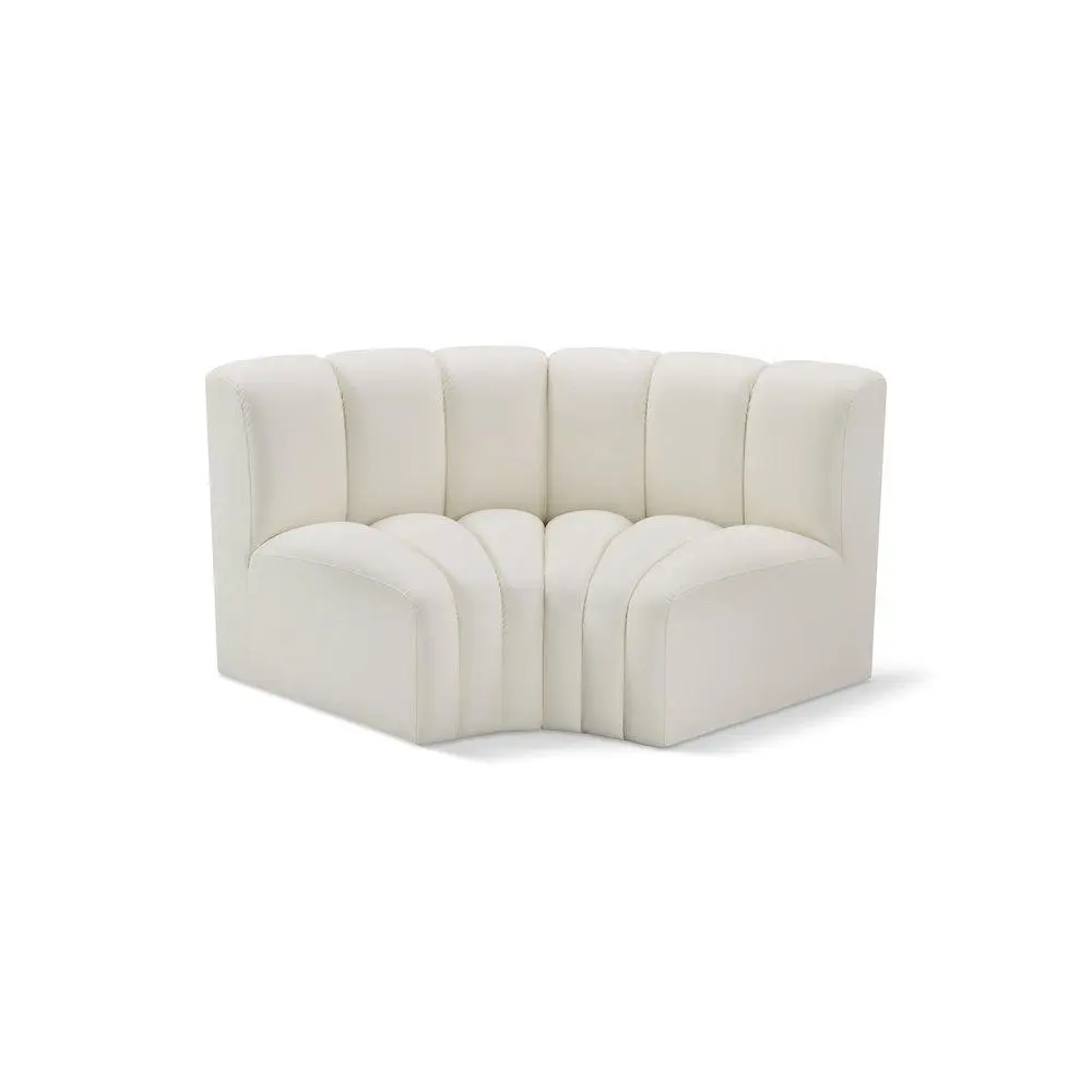 Arc Cream Vegan Leather Modular Sofa, Sofa Set, Contemporary Home Decor