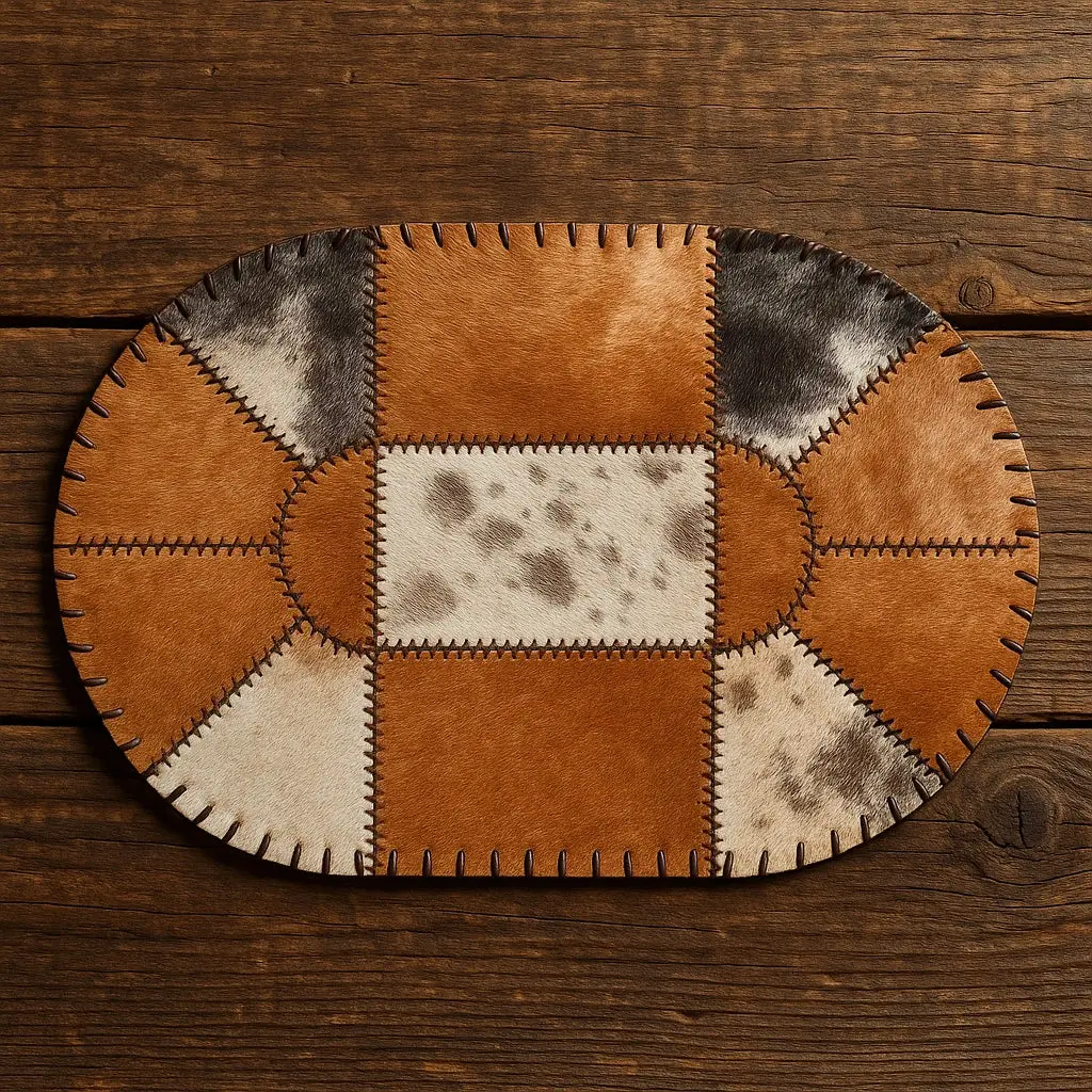 Genuine hide Leather Oval Placemats