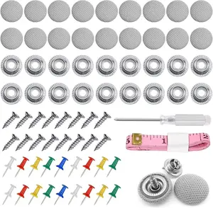 60PCS Car Roof Headliner Repair Kit, Vehicle Roof Snap Rivets Retainer with Installation Tool, Automotive Repair Buckle for Interior Ceiling Cloth Fixing, Universal for Most Cars