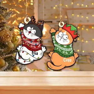 [NEW] Funny Custom Cats Ornament 2025, Personalized Cat Christmas Ornament, Christmas Gifts, Gift For Cat Lovers, Cat Mom Gifts