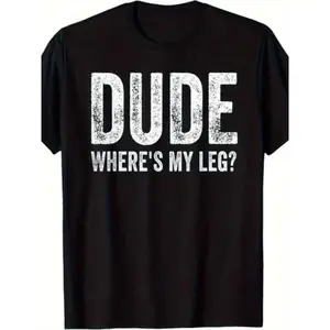 BDHJYDB Funny Amputee Joke T-Shirt - Disabled Wheelchair Humor Graphic Tee, 100% Cotton 220G, Retro Sarcastic Disability-Themed Shirt for Men & Women, Wheelchair User Gift