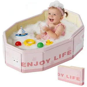 Foldable Baby Bath Tub, Portable Collapsible Toddler Bath Tub, Compact Versatile Travel Essential for Babies and Kids. Space-saving and Easy to Store. Ideal for Baby Bathing, Water Play, Toys and Gift-giving.