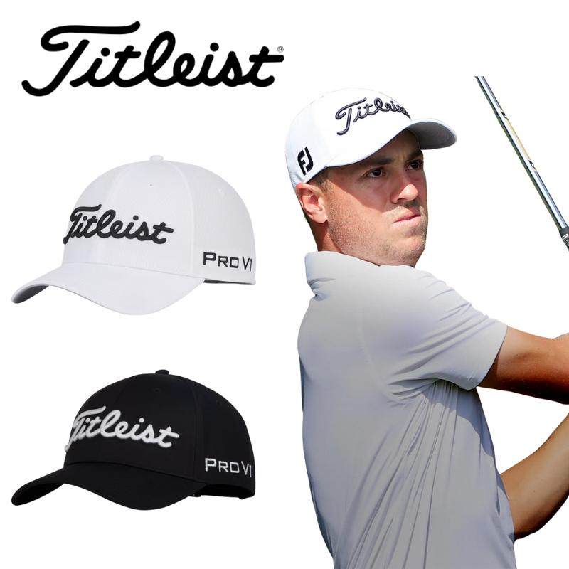 Titleist Tour Performance Men's Golf Hat Pro V1 | Black & White | Adjustable Strap | Playing Golf & Outdoor Activities