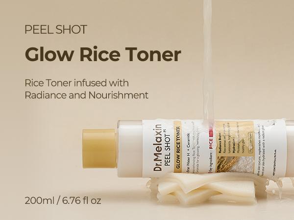 [Dr.Melaxin Official] Peel Shot Glow Rice Toner | Skin Texture, Hydration, Soothing | Korean Cosmetics | 6.76 fl.oz.
