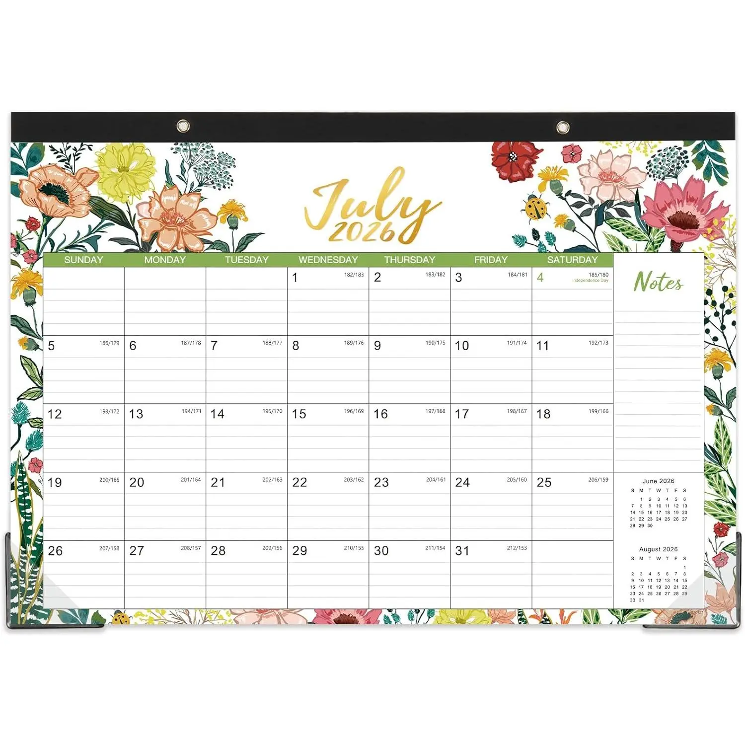 Desk Calendar 2026-2027 - Jul 2026 - Dec 2027, 18 Months Large Monthly Desk Calendar 2026-2027, 17" x 12", Desk Pad, Ruled Blocks, To-do List & Notes,  Off,  Desk/Wall Calendar, Beautiful