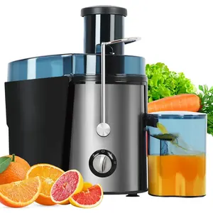 Suitable for fruits and vegetables, wide mouth 2.5inch feed chute centrifugal juicer, easy to clean, stainless steel material, BPA-free (Silver)