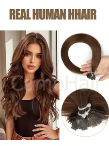 50Pcs 30G Flat, F, U, K Tip hair extensions for woman, Remy Human Hair, Keratin Fusion K Tip, Keratin Fusion Technology, Add Volume and length, Brown, Natural Black, Blonde
