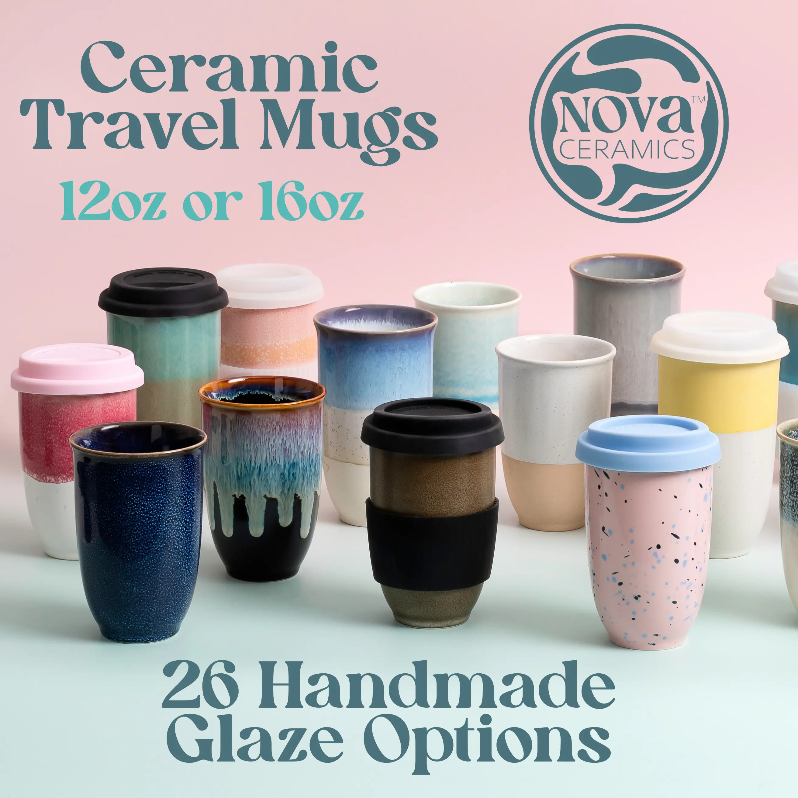 Nova Ceramics Travel Mugs - 12oz & 16oz - 26 Nature-Inspired Handmade  Designs - Microwave & Dishwasher Safe, Perfect for On-the-Go Coffee Lovers  - TikTok Shop