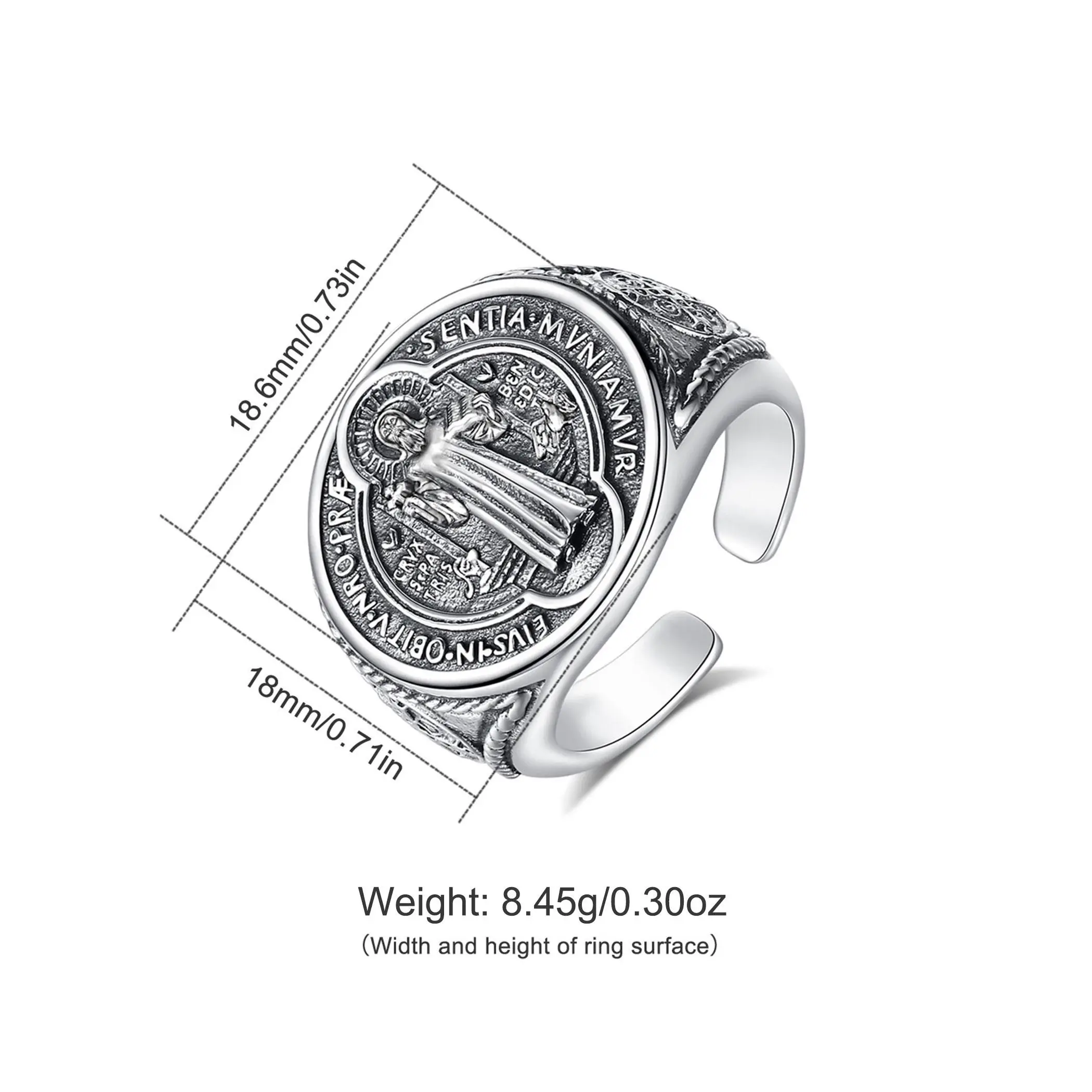 Saint Benedict Figure Ring
