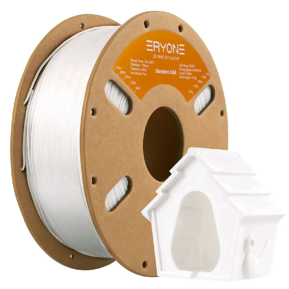 Eryone White ASA 3D Printer Filament, 1KG, 1.75MM Diameter