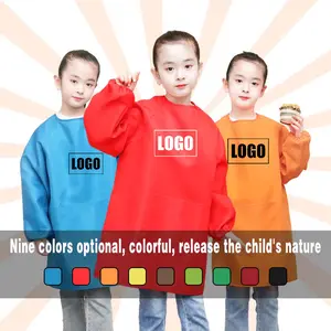 Customized School Name LOGO Kid Children's Painting Art Waterproof Kindergarten Restaurant Anti-fouling Pockets Multi-size Apron