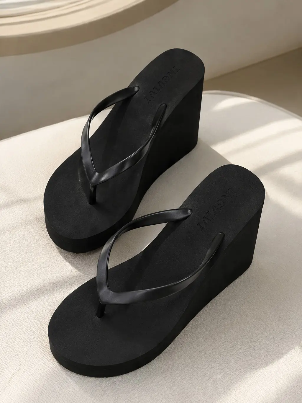 Women's Platform Wedge Flip Flops - Minimalist, Non-Slip Thong Sandals with Wedge Sole, Comfortable Height Boost Shoes for Summer Beach Vacation, Sandals Women, Platform Sandals