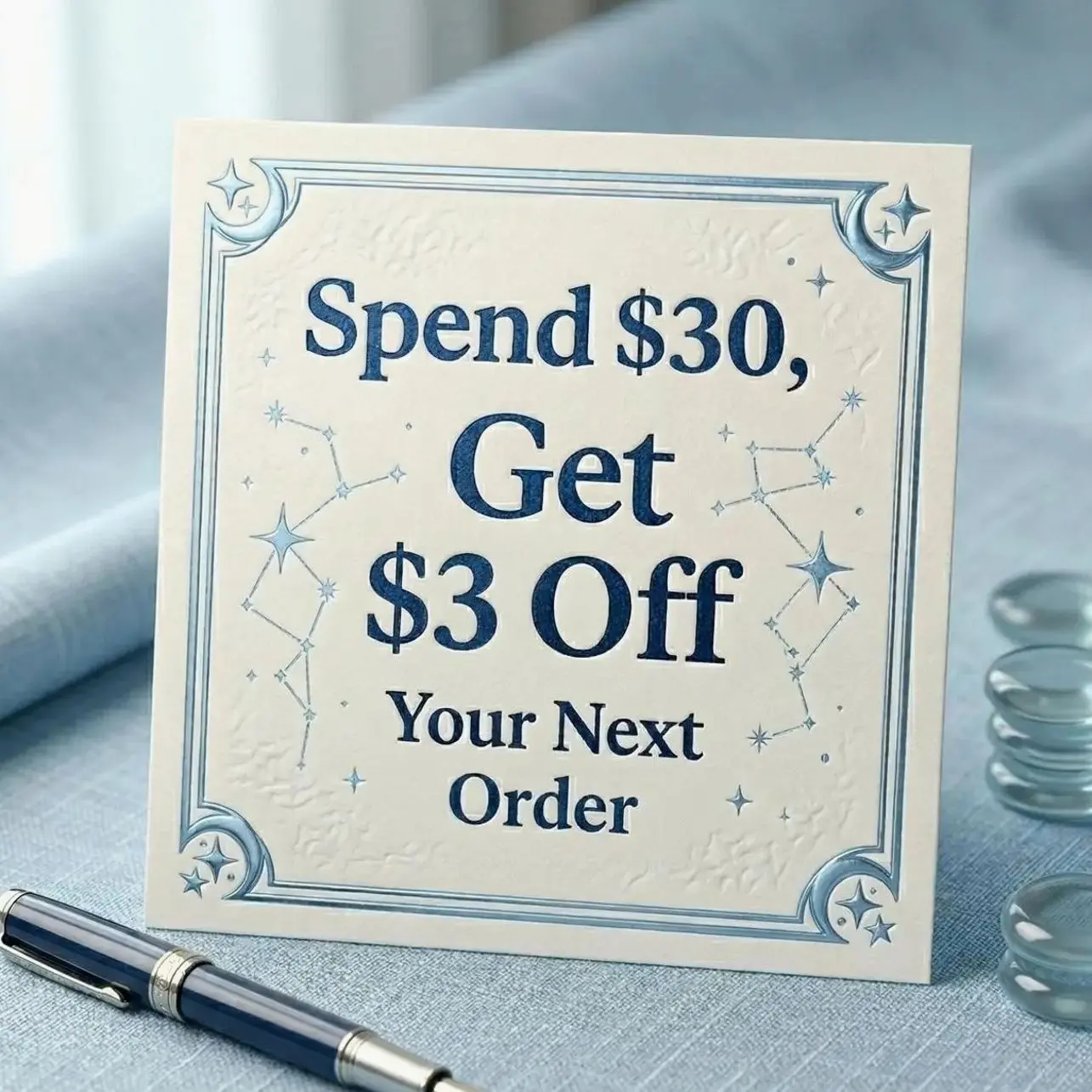 Spend $30, Get $3 Off Your Next Order