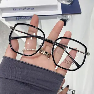 Oversized Square Myopia Glasses Women Men Fashion Block Blue Light Prescription Nearsighted Optical Glasses +0 to
