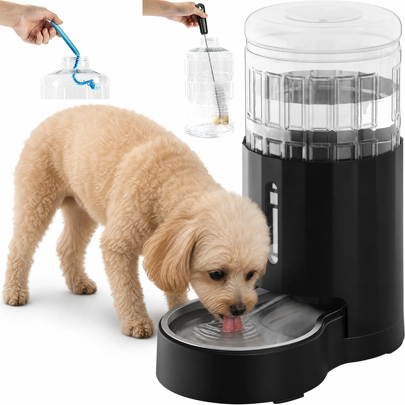 Pet Water Fountain, Stainless Steel Pet Water Fountain for Cats & Dogs, 4L