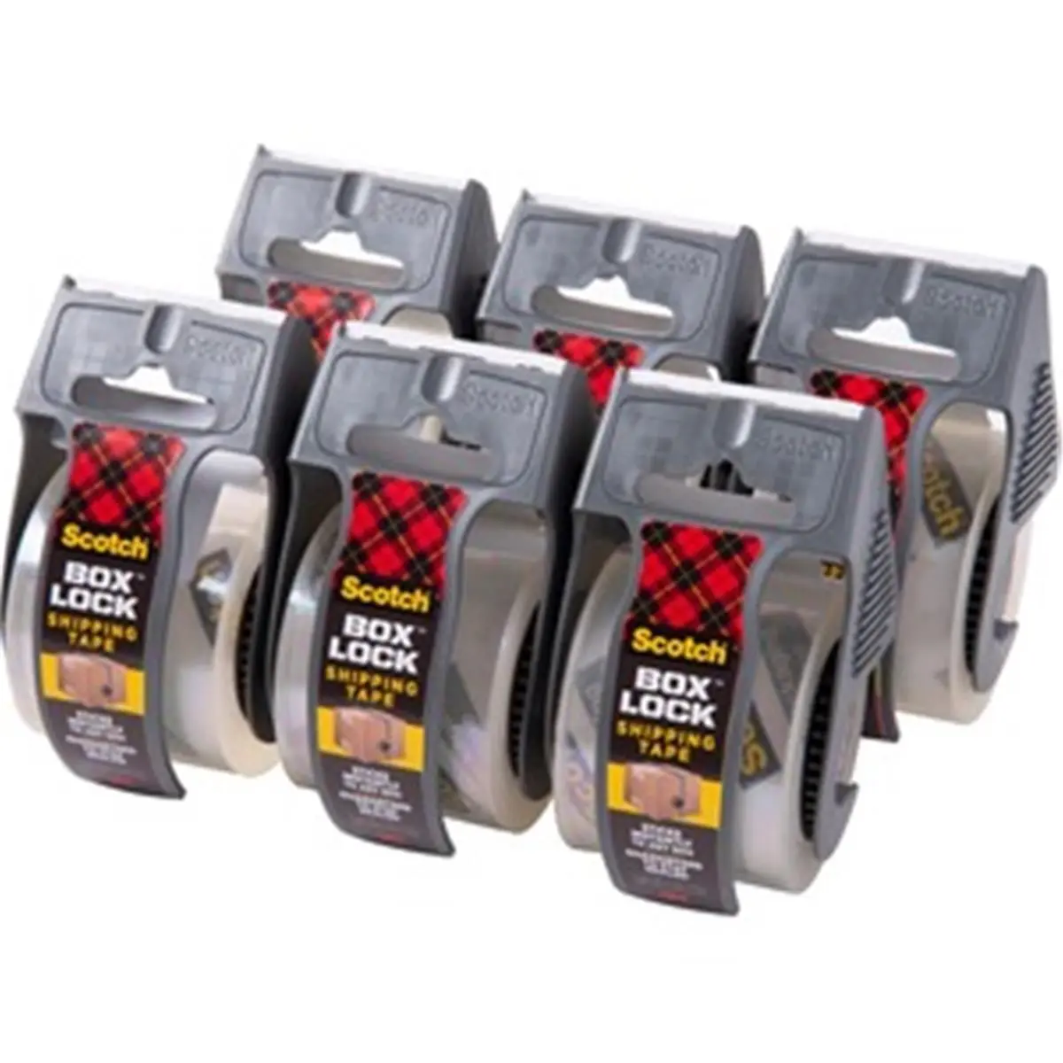 Scotch  22.20 yard Box Lock Dispenser Packaging Tape with Dispenser - Pack of 6
