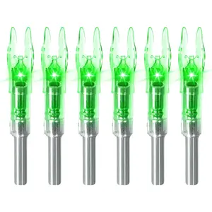 6/12 PCS S Lighted Nocks for Arrows .244"/6.2mm Inside Diameter Lighted Arrow Nocks for Archery Hunting