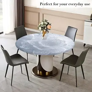 Elegant Elastic Round Tablecloth, Easy Installation & Cleaning, Reusable Multiple Sizes, Indoor Outdoor Use, Holiday Wedding Birthday Decor