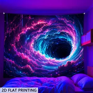 2d Flat, 2d Flat Blacklight Glow in The Dark Tapestry, Neon Cosmic Vortex Design, Wall Hanging for Bedrooms, Living Rooms, and Offices. Game Room Decor, Festive and Party Decor, College Dorm Decor, 2d Flat